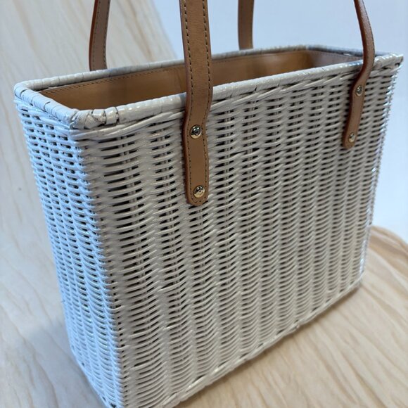 Kate Spade LIMITED EDITION Vintage White Straw Handbags $250 MSRP - Picture 5 of 13